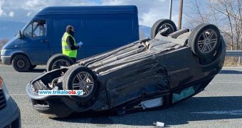 Τροχαίο με τρεις τραυματίες στα Τρίκαλα (+Φωτό)