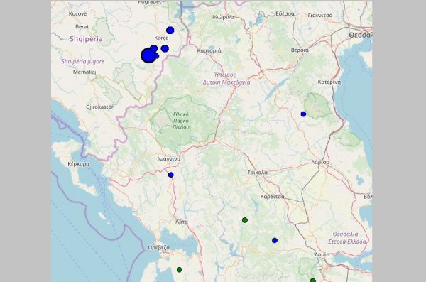 Σεισμική δόνηση 4,9 Ρίχτερ στα Ελληνοαλβανικά σύνορα