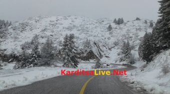 "Ντύθηκαν" στα λευκά τα ανώτερα ορεινά τμήματα του ν. Καρδίτσας