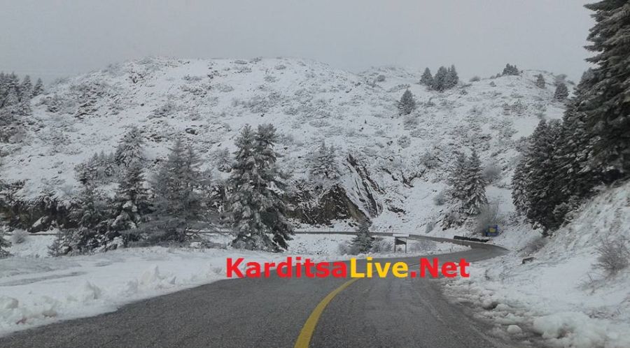 "Ντύθηκαν" στα λευκά τα ανώτερα ορεινά τμήματα του ν. Καρδίτσας