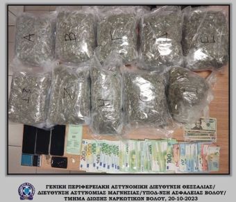 Σύλληψη άνδρα στο Βόλο με 10 κιλά κάνναβης