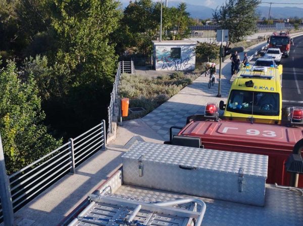 Λάρισα: Πτώση άνδρα από γέφυρα στην Αεροδρομίου