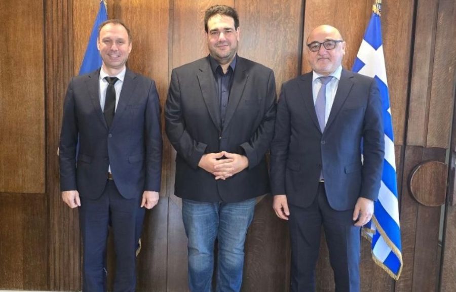 Συνάντηση του Βουλευτή Καρδίτσας της ΝΔ Τέλη Σπάνια και του Δημάρχου Παλαμά, Σωκράτη Δασκαλόπουλου, με τον Υπουργό Εσωτερικών, Θοδωρή Λιβάνιο
