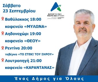 Αλλαγή Πορείας/Νέα Εποχή: "Προεκλογική περιοδεία του υποψηφίου δημάρχου Σοφάδων Δημοσθένη Κατσή"