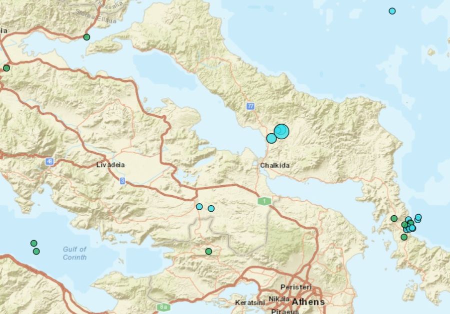 Σεισμική δόνηση 4,9 Ρίχτερ κοντά στη Χαλκίδα
