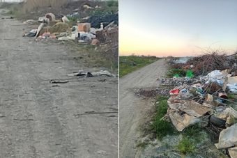 Εστία με απορρίμματα έξω από το Καππαδοκικό