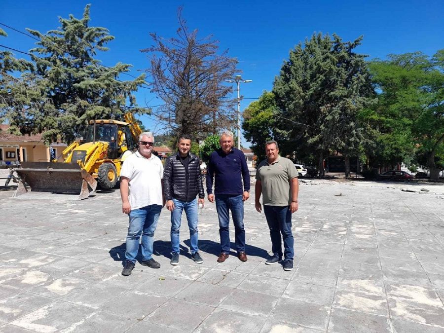 Σε εξέλιξη οι εργασίες για τη λειτουργική και αισθητική αναβάθμιση της πλατείας στην Τ.Κ. Ανάβρας
