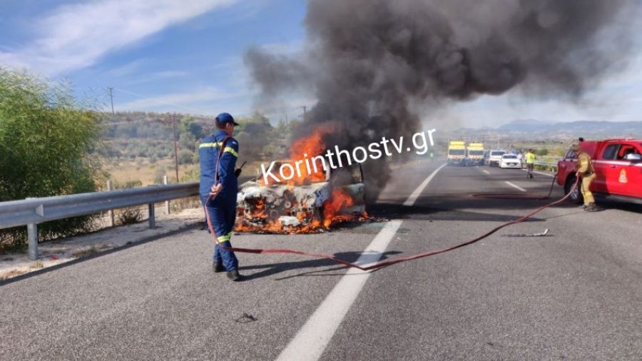 Τροχαίο με νεκρούς και τραυματίες στην Ε.Ο Κορίνθου – Πατρών, στο ύψος της Αρχαίας Κορίνθου (+Φώτο)