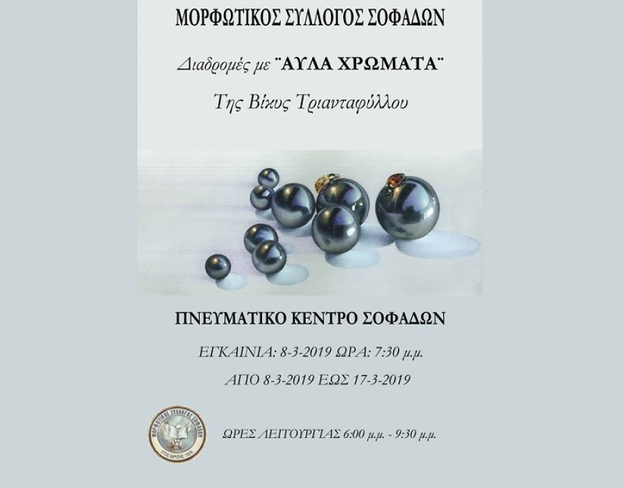 Μορφωτικός Σύλλογος Σοφάδων: Εγκανιάζεται η έκθεση ζωγραφικής της Βίκυς Τριανταφύλλου με τίτλο "Άυλα χρώματα"