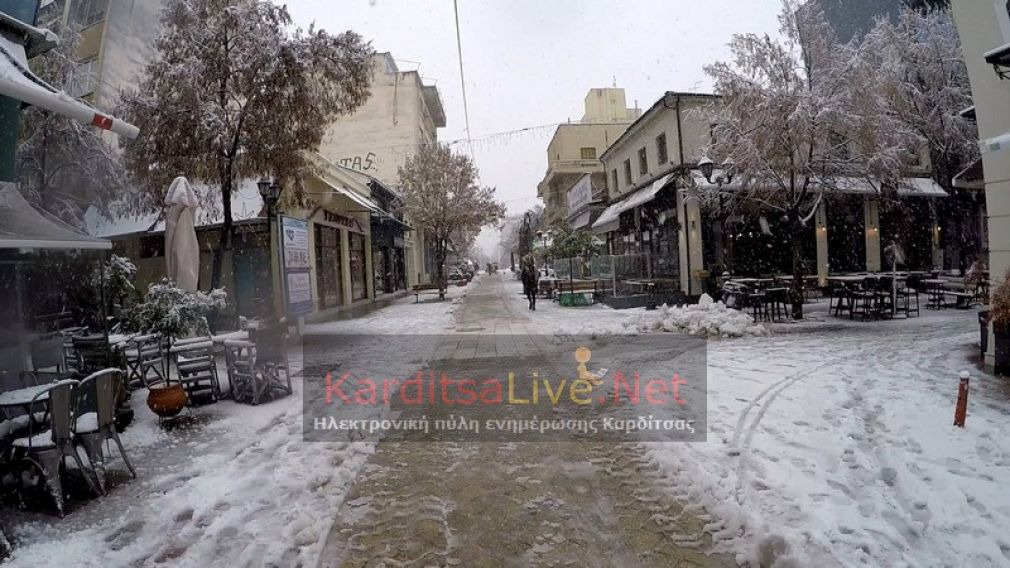 Στα λευκά ολόκληρος ο νομός Καρδίτσας από τη "Σοφία" (+Φώτο +Βίντεο)