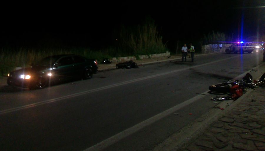 Πολύνεκρο τροχαίο με δύο μηχανές στη Μυτιλήνη