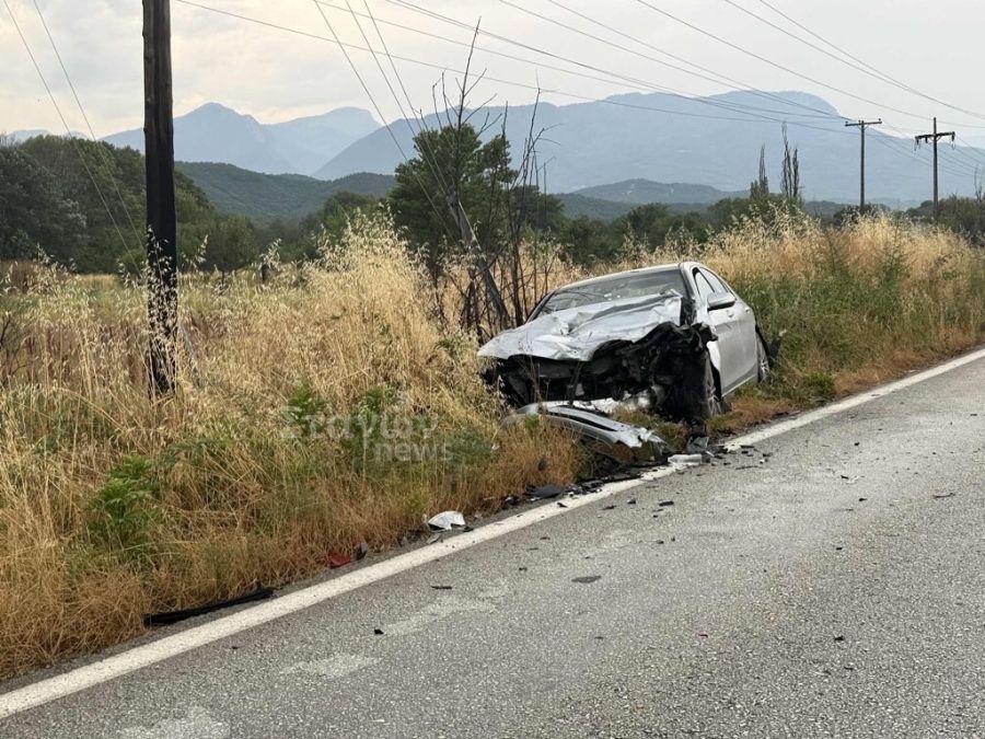 Τροχαίο με έναν νεκρό άνδρα στην Ε.Ο. Καλαμπάκας - Μουργκανίου, κοντά στον υποσταθμό της ΔΕΗ (+Φωτο)