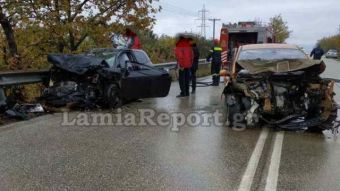Φθιώτιδα: Μετωπική σύγκρουση αυτοκινήτων με δύο τραυματίες (+Φωτο)