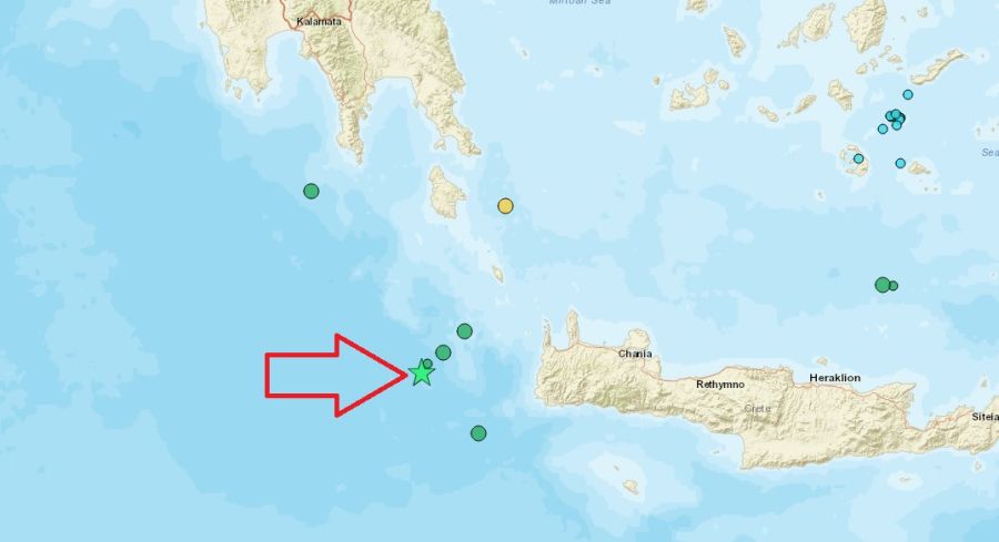 Σεισμική δόνηση 5 Ρίχτερ κοντά στα Αντικύθηρα