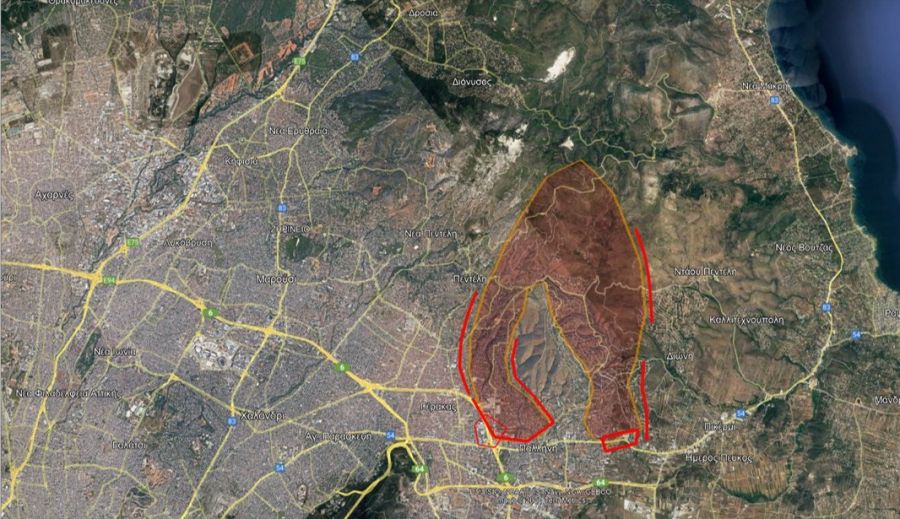 Ολονύχτια μάχη των πυροσβεστών στην Πεντέλη - Αλλεπάλληλα μηνύματα από το 112 για εκκενώσεις περιοχών