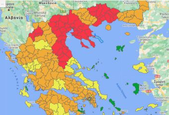 Κορονοϊός: Στο &quot;κόκκινο&quot; πέρασαν Λάρισα - Θεσσαλονίκη - Χαλκιδική και Κιλκίς