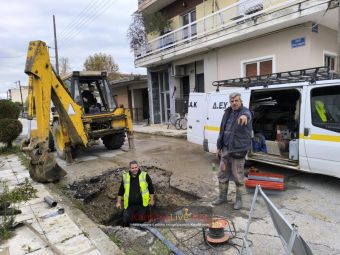 Αποκατάσταση βλάβης στην υδροδότηση στην περιοχή των Καμινάδων