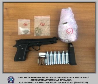 Σύλληψη άνδρα στα Τρίκαλα για ναρκωτικά και όπλα