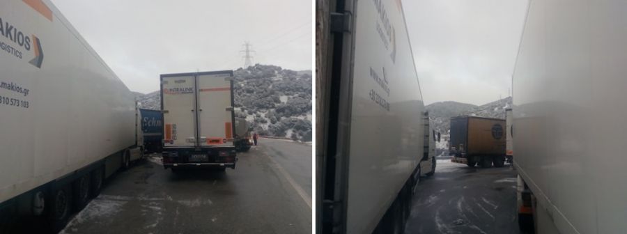 Ταλαιπωρία οδηγών φορτηγών στην Ε.Ο. Κοζάνης - Λάρισας - Έκλεισε το βράδυ της Τετάρτης λόγω καιρικών φαινομένων