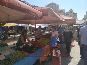 Λίγος κόσμος, αρκετές συστάσεις στην κεντρική λαϊκή αγορά της Καρδίτσας