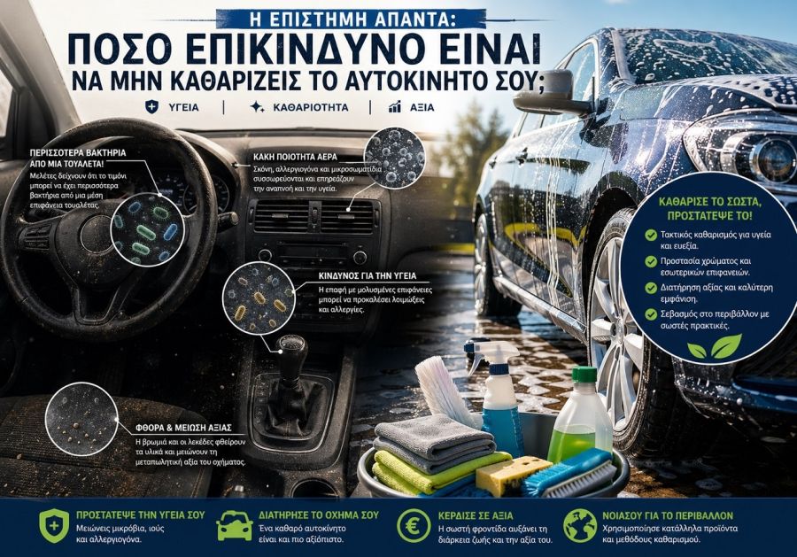 Η επιστήμη απαντά: Πόσο επικίνδυνο είναι να μην καθαρίζεις το αυτοκίνητό σου