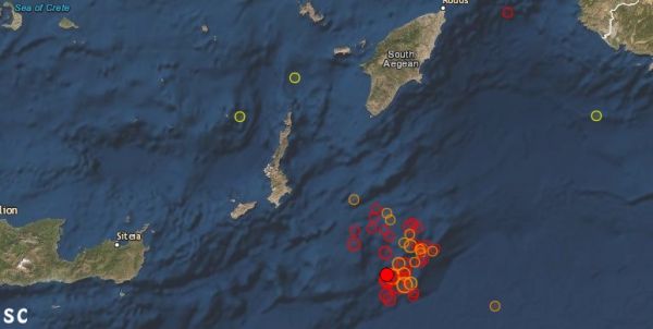 5,4 Ρίχτερ ξανά νοτιονατολικά της Καρπάθου