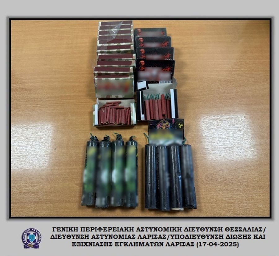 Σύλληψη άνδρα στον Τύρναβο με εκατοντάδες κροτίδες