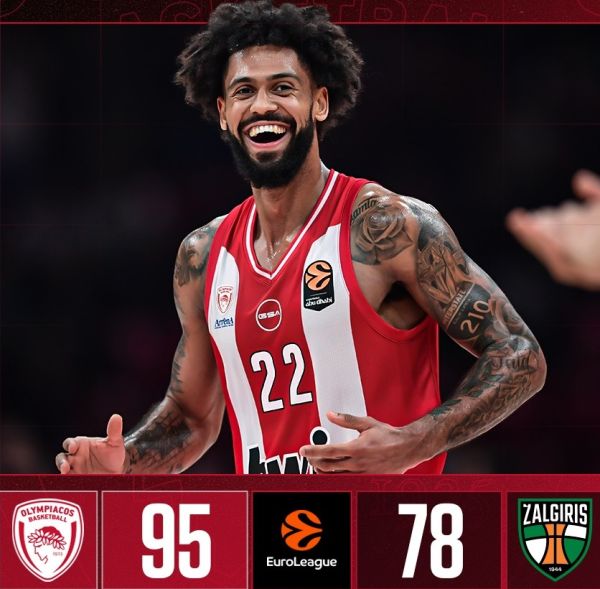Euroleague: Νίκησε εύκολα την Ζαλγκίρις ο Ολυμπιακός - Αποτελέσματα 10ης αγωνιστικής και βαθμολογία