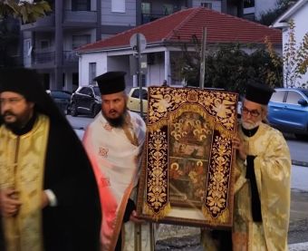 Υποδοχή της δίζωνης εικόνας της Υπεραγίας Θεοτόκου στον Ι.Ν. Αγίου Αλεξάνδρου Καρδίτσας (+Φωτο)