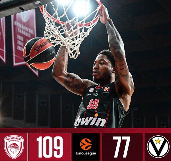 Euroleague: Άνετη νίκη του Ολυμπιακού επί της Μπολόνια