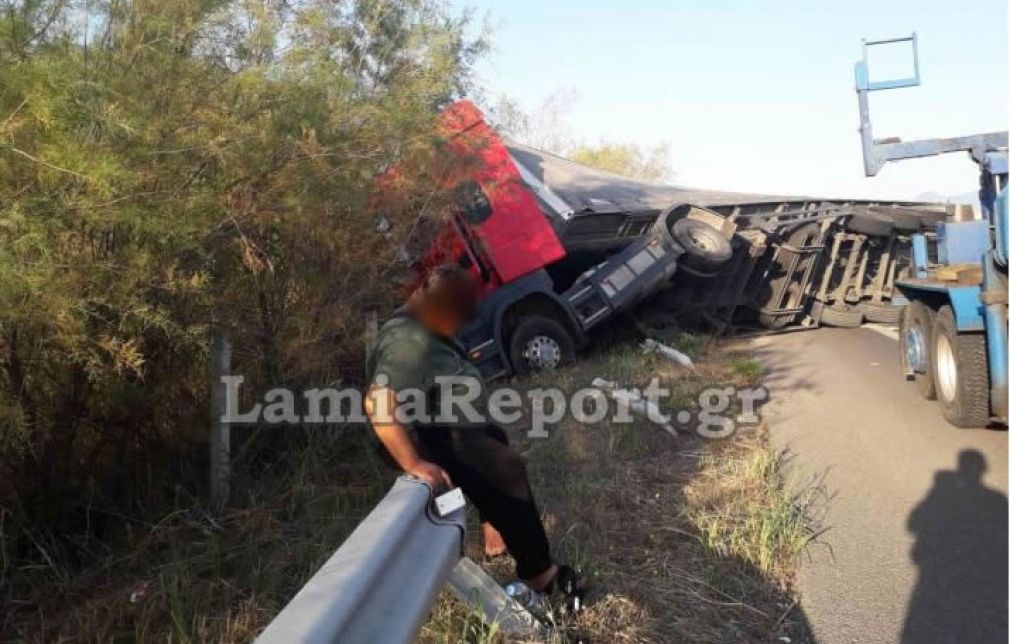 Νέα εκτροπή νταλίκας το πρωί της Δευτέρας στην Ε.Ο. Αθηνών - Λαμίας