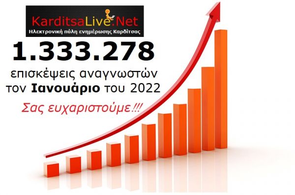 Με ρεκόρ μηνιαίας επισκεψιμότητας έκλεισε για το KarditsaLive.Net ο Ιανουάριος του 2022