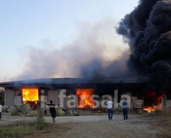 Στάχτη 20.000 δέματα άχυρο και τριφύλλι σε αποθηκευτικό χώρο στη Σκοπιά Φαρσάλων