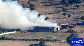Στις φλόγες ποιμνιοστάσιο στη Γαλανόβρυση Ελασσόνας (+Φωτο)