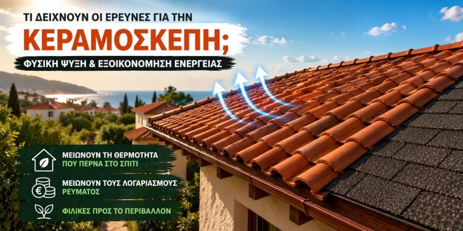 Τι δείχνουν οι έρευνες για την κεραμοσκεπή: Πώς κρατά το σπίτι πιο δροσερό και μειώνει τα έξοδα ρεύματος
