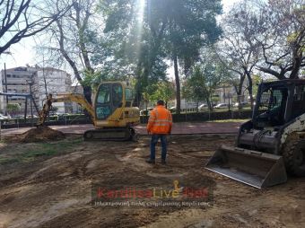 Χωματουργικές εργασίες σε εξέλιξη στην παιδική χαρά Παυσιλύπου (+Φωτο +Βίντεο)