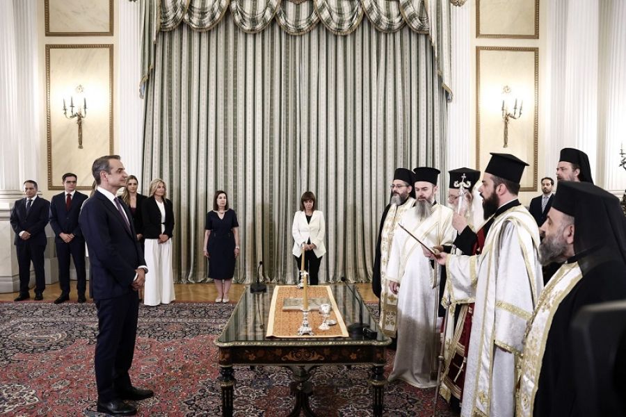 Ο Κυριάκος Μητσοτάκης ορκίστηκε για δεύτερη φορά πρωθυπουργός