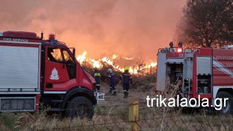 Τρίκαλα: Μεγάλη πυρκαγιά στον Σταθμό Μεταφόρτωσης Απορριμμάτων (+Βίντεο)