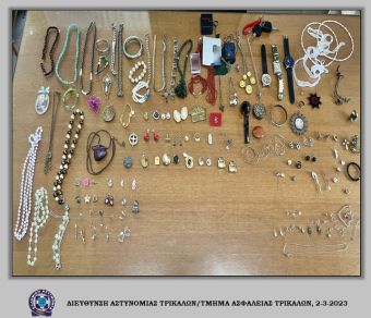 Εξιχνιάστηκαν 15 κλοπές από οικίες και επιχείρηση εμπορίου που διαπράχθηκαν στα Τρίκαλα