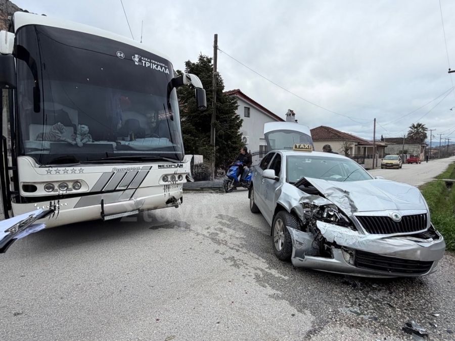 Σύγκρουση ταξί με λεωφορείο του ΚΤΕΛ στην Θεόπετρα Καλαμπάκας - 1 τραυματίας