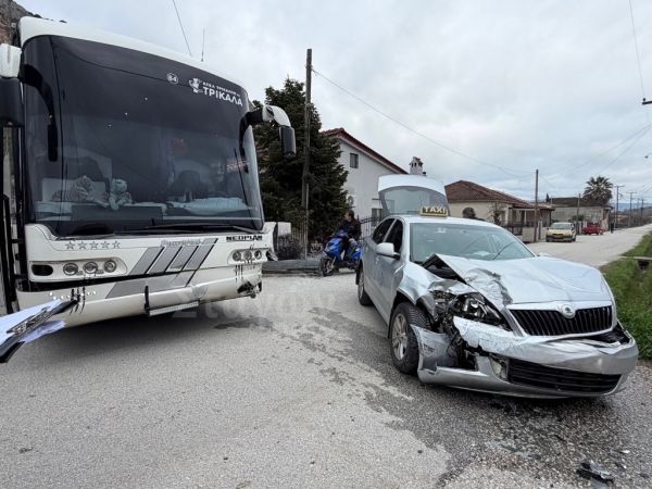 Σύγκρουση ταξί με λεωφορείο του ΚΤΕΛ στην Θεόπετρα Καλαμπάκας - 1 τραυματίας