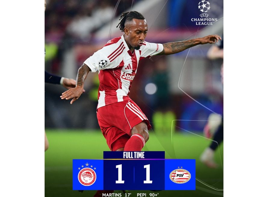 Champions League: Στράβωσε στο τέλος η προσπάθεια του Ολυμπιακού - Ισοπαλία με Αιντχόφεν