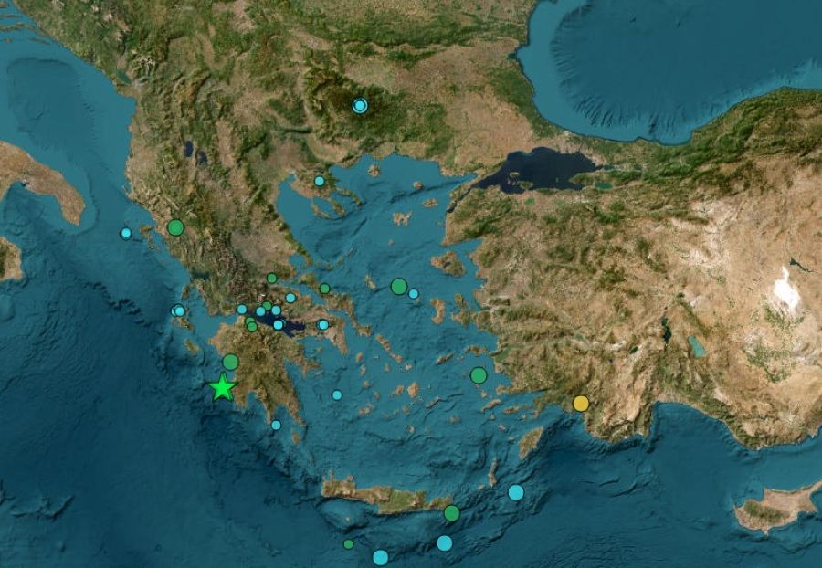 Σεισμός 5,7 Ρίχτερ στο θαλάσσιο χώρο δυτικά της Πελοποννήσου - "Κουνήθηκε" μεγάλο τμήμα της χώρας