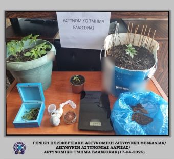 Σύλληψη άνδρα στην Ελασσόνα - Βρέθηκε κάνναβη στο σπίτι του