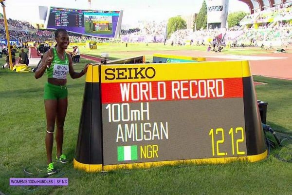 Παγκόσμιο στίβου: &quot;Χρυσή&quot; η Αμουζάν που έκανε Παγκόσμιο ρεκόρ στα ημιτελικά των 100μ. με εμπόδια (+Βίντεο)