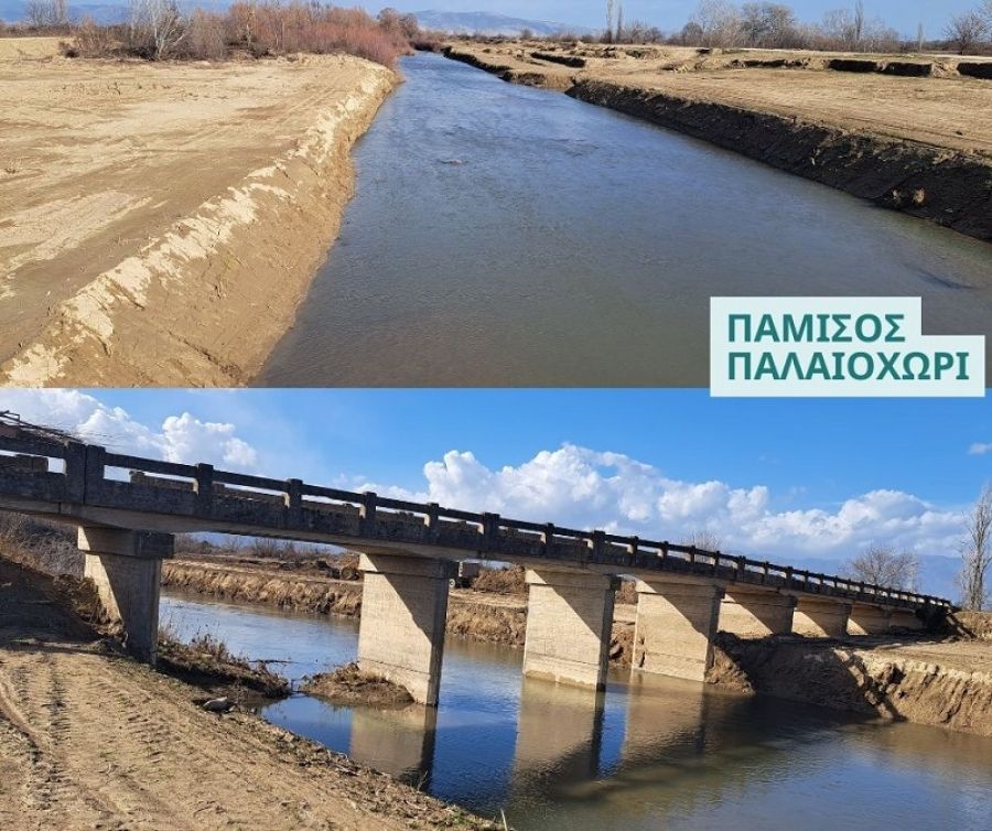 Σε εξέλιξη το έργο καθαρισμού του Πάμισου στο Παλαιοχώρι