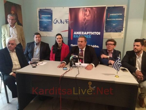 Καμμένος από την Καρδίτσα: "Συνεργασία με ΣΥΡΙΖΑ μόνο απουσία αποστατών και εθνικών ολετήρων" (+Βίντεο)