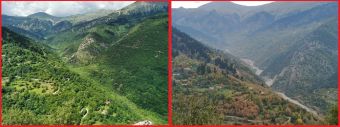 Το πριν και μετά το πέρασμα του "Ιανού" στην περιοχή του Μουζακίου σε δύο φωτογραφίες