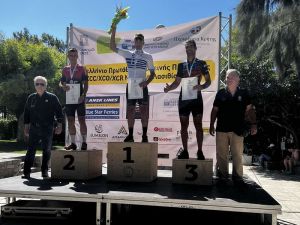 Πρωταθλητής Ελλάδας ο Αλ. Μπαξεβάνος του Π.Ο.Κ. στον αγώνα ποδηλασίας βουνού που έγινε στην Κρήτη