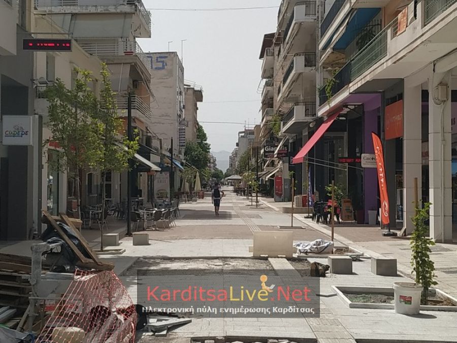 Καρδίτσα: Καθυστερεί η άφιξη υλικών για την ολοκλήρωση του πεζόδρομου